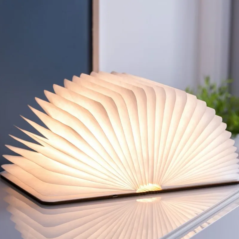 Gingko Large Smart Book Light in Walnut-1